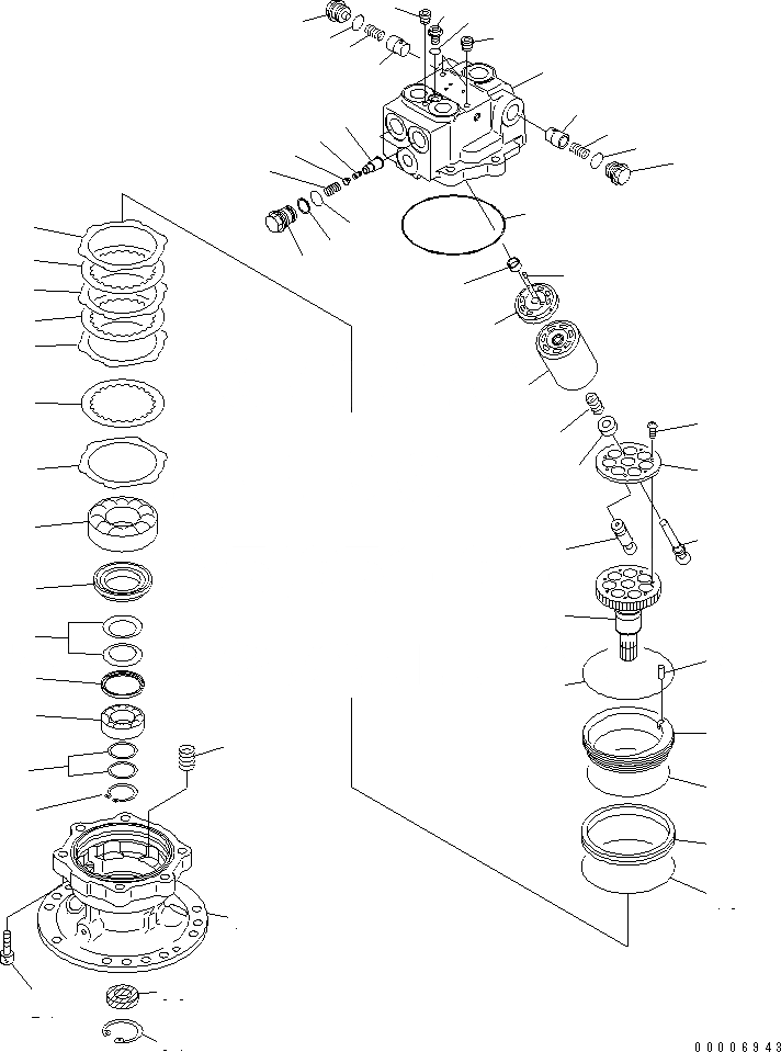 Схема запчастей Komatsu PC128UU-2 - МОТОР ПОВОРОТА (/) ОСНОВН. КОМПОНЕНТЫ И РЕМКОМПЛЕКТЫ