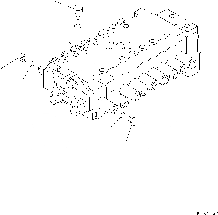 Схема запчастей Komatsu PC128UU-1 - ОСНОВН. КЛАПАН (ЗАГЛУШКА) (-ACTUATER НАВЕСН.ОБОРУД.) (ШАССИ NOT ТРУБЫ) ГИДРАВЛИКА