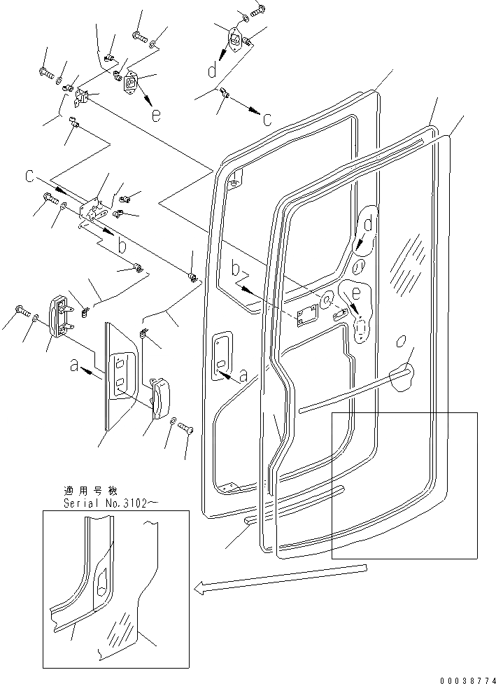 Схема запчастей Komatsu PC128UU-1 - КАБИНА (ДВЕРЬ /) (/7) (С АНТИВАНДАЛЬН.) (ДЛЯ США)(№7-) КАБИНА ОПЕРАТОРА И СИСТЕМА УПРАВЛЕНИЯ