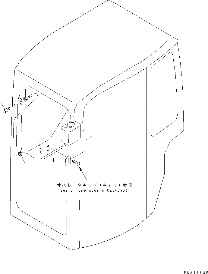 Схема запчастей Komatsu PC128UU-1 - ОМЫВАТЕЛЬ СТЕКЛА КАБИНА ОПЕРАТОРА И СИСТЕМА УПРАВЛЕНИЯ