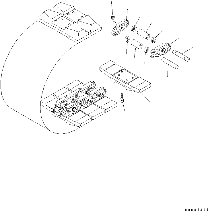 Схема запчастей Komatsu PC128UU-1 - ГУСЕНИЦЫ (РЕЗИН. ПОДУШКА ТИП) (РЕЗИН.)(№-77) ХОДОВАЯ