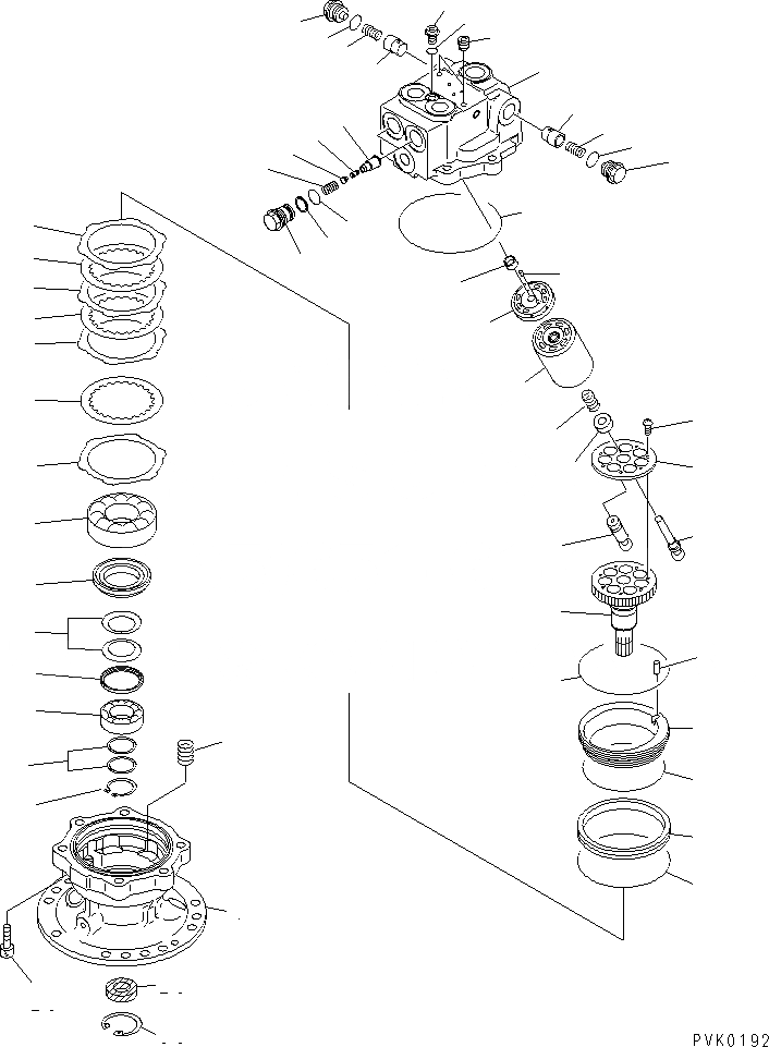 Схема запчастей Komatsu PC128UU-1 - МОТОР ПОВОРОТА (/)(№7-) ОСНОВН. КОМПОНЕНТЫ И РЕМКОМПЛЕКТЫ