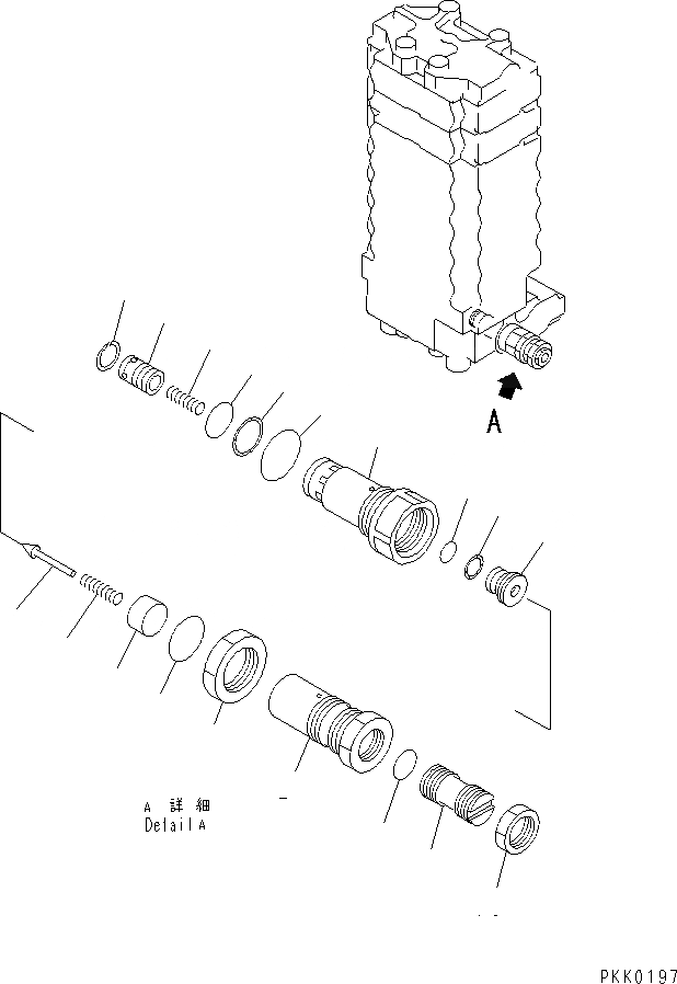 Схема запчастей Komatsu PC128UU-1 - ОСНОВН. КЛАПАН (7/) (-АКТУАТОР) ОСНОВН. КОМПОНЕНТЫ И РЕМКОМПЛЕКТЫ