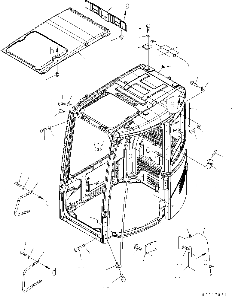 Схема запчастей Komatsu PC128US-2-A - КАБИНА (АКСЕССУАРЫ) КАБИНА ОПЕРАТОРА И СИСТЕМА УПРАВЛЕНИЯ