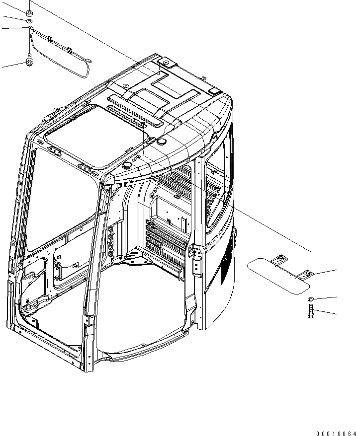 Схема запчастей Komatsu PC128US-2-A - КОЗЫРЕК ОТ СОЛНЦА. КАБИНА ОПЕРАТОРА И СИСТЕМА УПРАВЛЕНИЯ