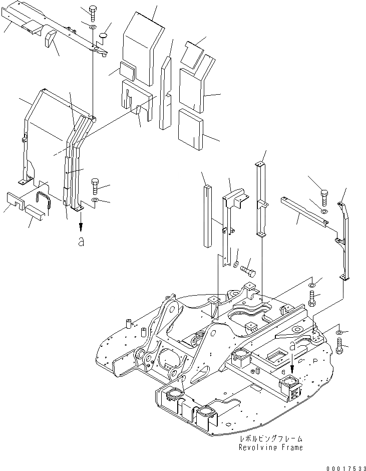 Схема запчастей Komatsu PC128US-2-A - РАМА (/) ЧАСТИ КОРПУСА