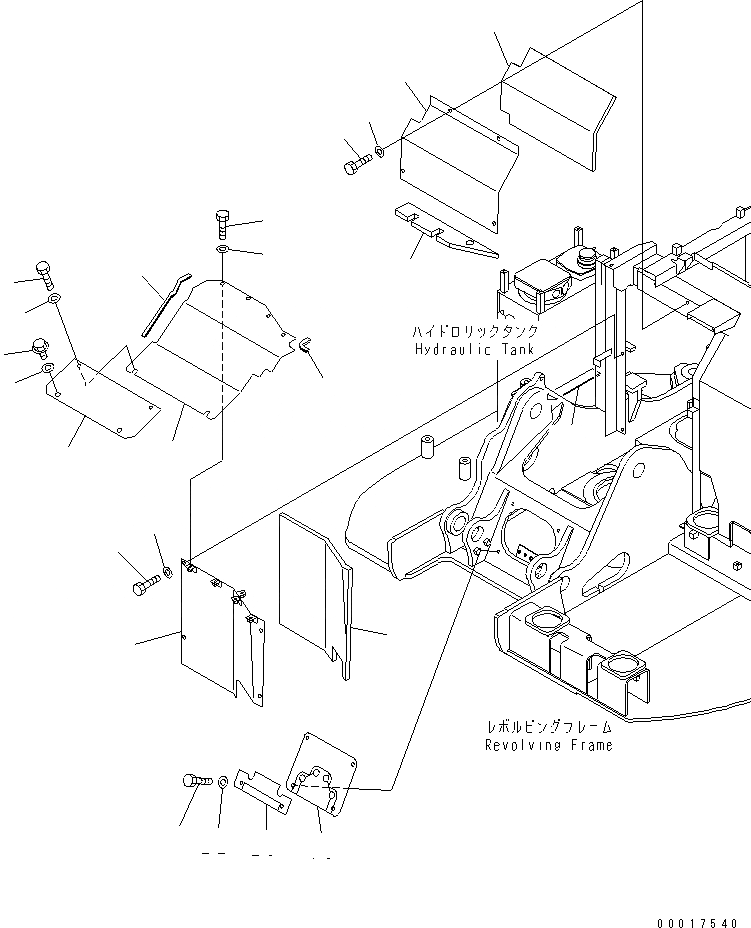 Схема запчастей Komatsu PC128US-2-A - ПЕРЕГОРОДКА. COVER ЧАСТИ КОРПУСА