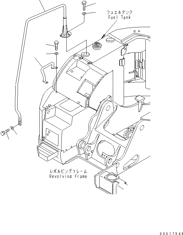 Схема запчастей Komatsu PC128US-2-A - HANDRAIL ЧАСТИ КОРПУСА