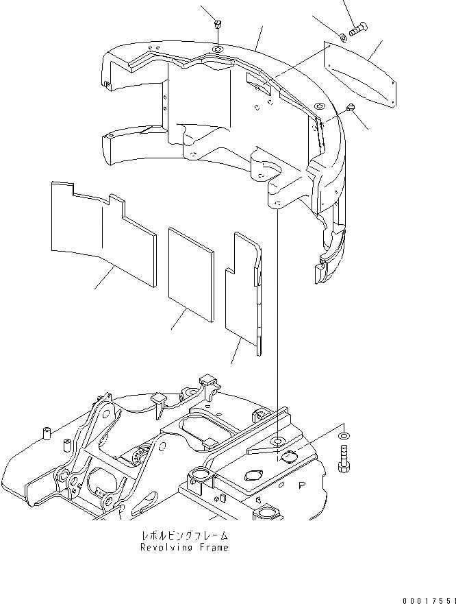 Схема запчастей Komatsu PC128US-2-A - ПРОТИВОВЕС ЧАСТИ КОРПУСА