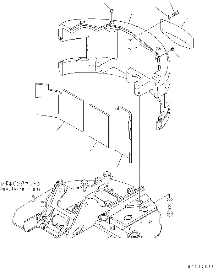 Схема запчастей Komatsu PC128US-2-A - ПРОТИВОВЕС (ДЛЯ ОТВАЛ) ЧАСТИ КОРПУСА