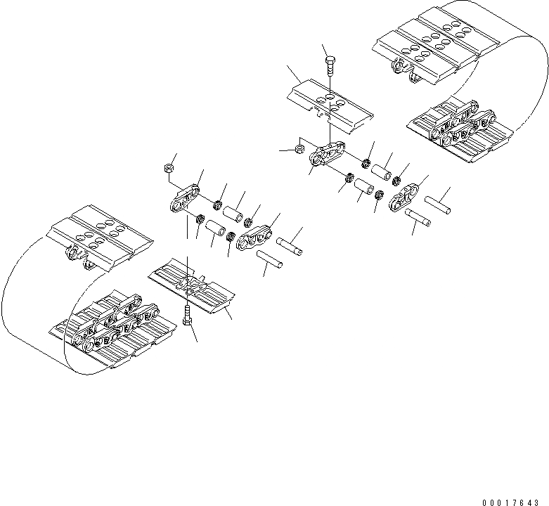 Схема запчастей Komatsu PC128US-2-A - ГУСЕНИЦЫ () (8MM ШИР.) ХОДОВАЯ