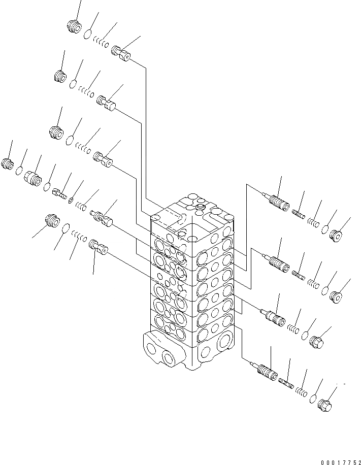 Схема запчастей Komatsu PC128US-2-A - ОСНОВН. КЛАПАН (-КЛАПАН) (/) ОСНОВН. КОМПОНЕНТЫ И РЕМКОМПЛЕКТЫ