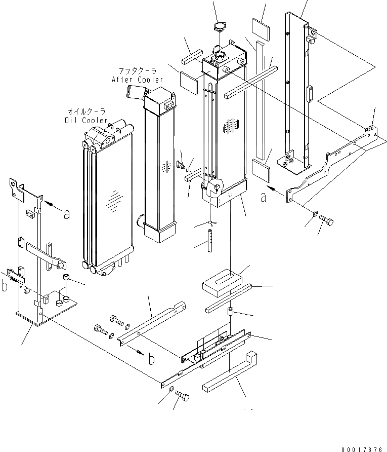 Схема запчастей Komatsu PC128US-2-AC - ОХЛАЖД-Е (РАДИАТОР СЕРДЦЕВИНА И РАМА) СИСТЕМА ОХЛАЖДЕНИЯ