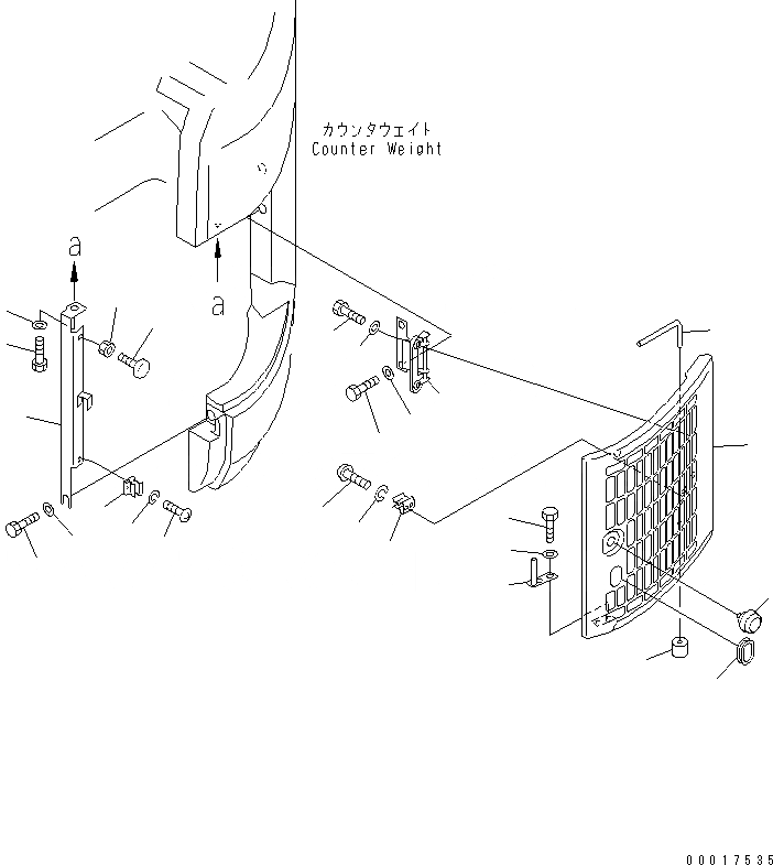 Схема запчастей Komatsu PC128US-2-AC - БОКОВ. КРЫШКА ЛЕВ. (CONTER ВЕС COVER) ЧАСТИ КОРПУСА