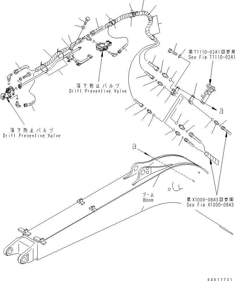 Схема запчастей Komatsu PC128US-2-AC - РУКОЯТЬ CRANE (ТРУБЫ СТРЕЛЫ) (РУКОЯТЬ БЛОКИР. VAVLE) СПЕЦ. ОПЦИИ