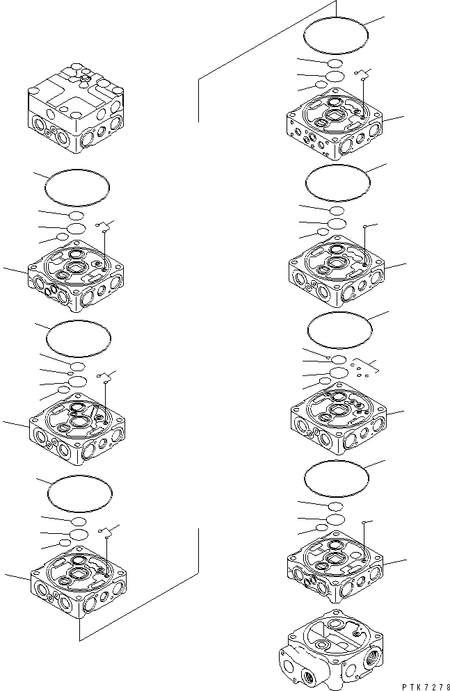 Схема запчастей Komatsu PC128US-2-AT - ОСНОВН. КЛАПАН (8-КЛАПАН) (/) (ДЛЯ НАВЕСН. ОБОРУД И ОТВАЛ) ОСНОВН. КОМПОНЕНТЫ И РЕМКОМПЛЕКТЫ