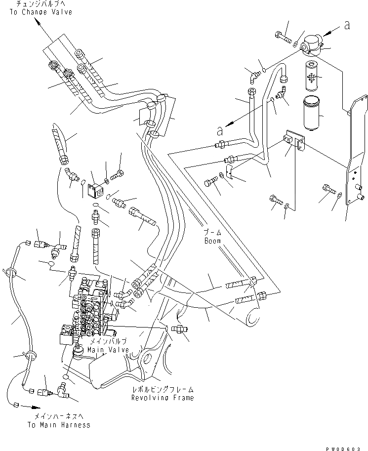 Схема запчастей Komatsu PC128US-2 - НАВЕСНОЕ ОБОРУД-Е (С КЛАПАН СЕЛЕКТОРА) (YELНИЗ.) (ДЛЯ КРОМЕ ЯПОН.)(№77-) ГИДРАВЛИКА