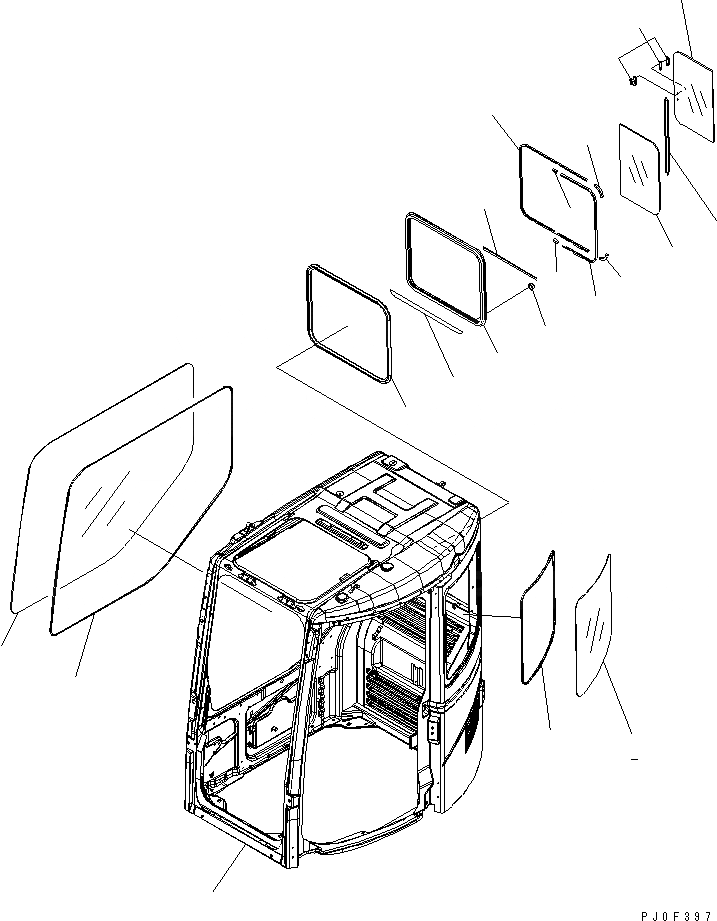 Схема запчастей Komatsu PC128US-2 - КАБИНА(№77-) КАБИНА ОПЕРАТОРА И СИСТЕМА УПРАВЛЕНИЯ