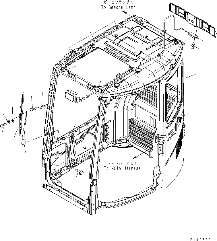 Схема запчастей Komatsu PC128US-2 - КАБИНА (ДВОРНИКИ И ОСВЕЩЕНИЕ)(№77-) КАБИНА ОПЕРАТОРА И СИСТЕМА УПРАВЛЕНИЯ