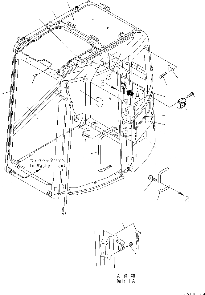 Схема запчастей Komatsu PC128US-2 - КАБИНА (АКСЕССУАРЫ)(№-77) КАБИНА ОПЕРАТОРА И СИСТЕМА УПРАВЛЕНИЯ