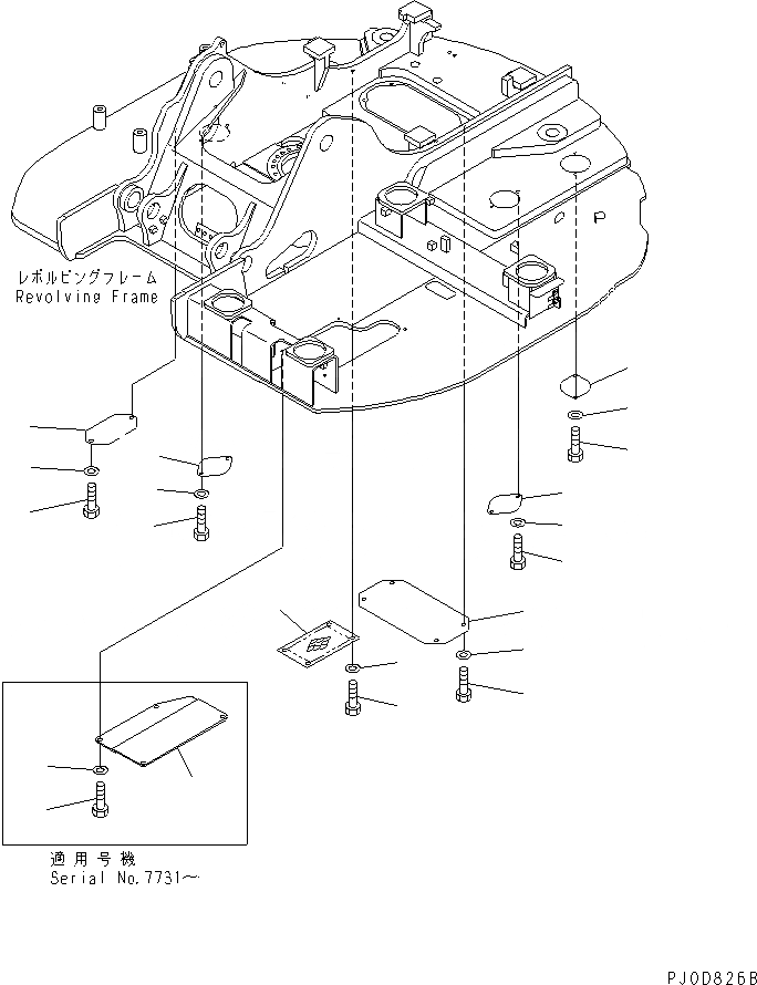 Схема запчастей Komatsu PC128US-2 - НИЖН. КРЫШКА (УСИЛ. ТИП) (ДЛЯ КРОМЕ ЯПОН.) (YELНИЗ.)(№-) ЧАСТИ КОРПУСА