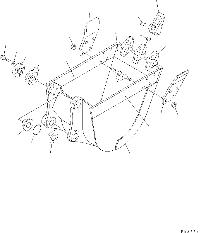 Схема запчастей Komatsu PC128US-2 - КОВШ¤ .M ШИР. MM (ВЕРТИКАЛЬН. ПАЛЕЦ) (YELНИЗ.)(№-) РАБОЧЕЕ ОБОРУДОВАНИЕ