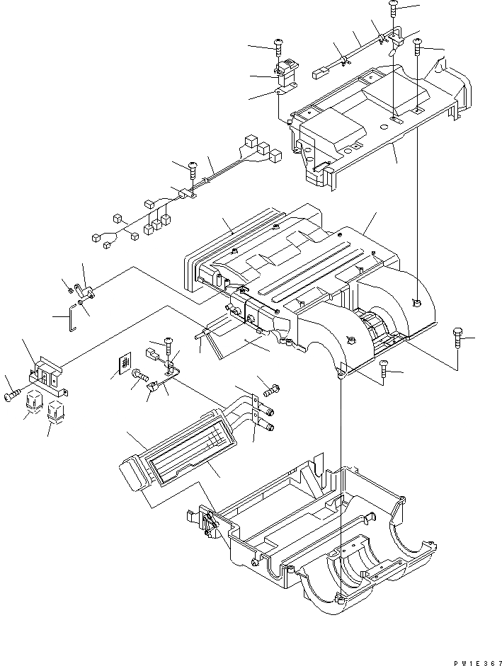 Схема запчастей Komatsu PC128US-2 - БЛОК КОНДИЦИОНЕРА (/)(№77-) ОСНОВН. КОМПОНЕНТЫ И РЕМКОМПЛЕКТЫ