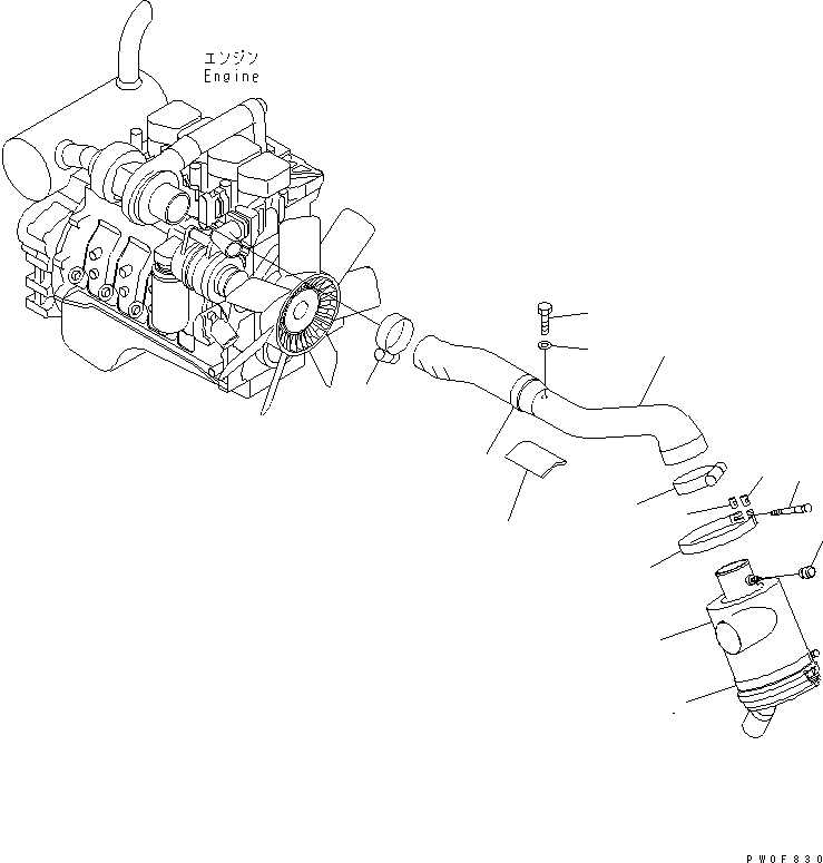 Схема запчастей Komatsu PC128US-2 - ВОЗДУХООЧИСТИТЕЛЬ(№8-) КОМПОНЕНТЫ ДВИГАТЕЛЯ