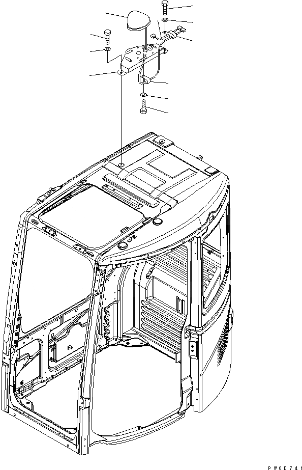 Схема запчастей Komatsu PC128US-2 - РУКОЯТЬ CRANE (МИГАЛКА)E) (YELНИЗ.)(№7-) СПЕЦ. ОПЦИИ