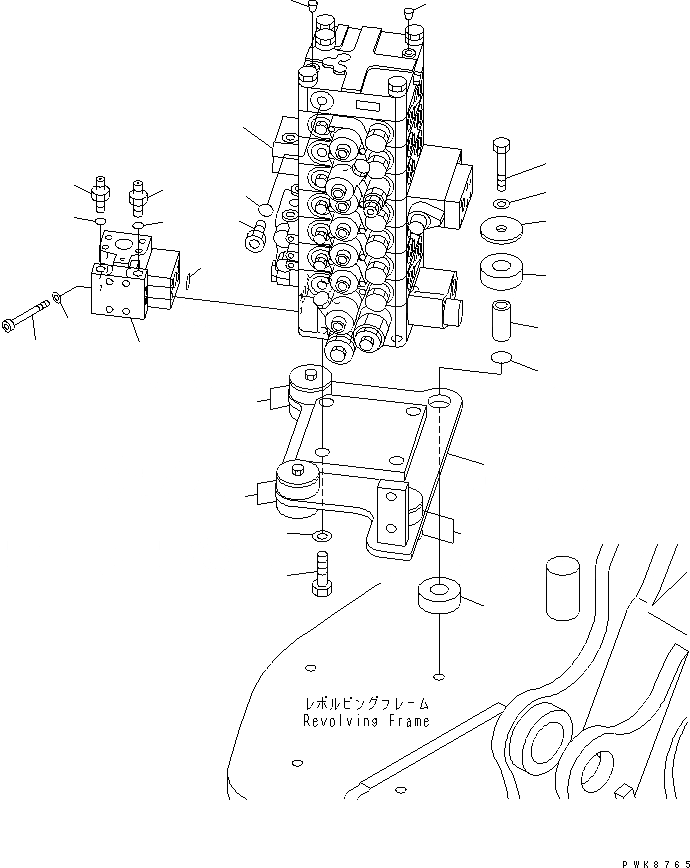 Схема запчастей Komatsu PC128US-2 - ОСНОВН. КЛАПАН (КОРПУС И КРЕПЛЕНИЕ) (ДЛЯ ОТВАЛ)(№-) ГИДРАВЛИКА