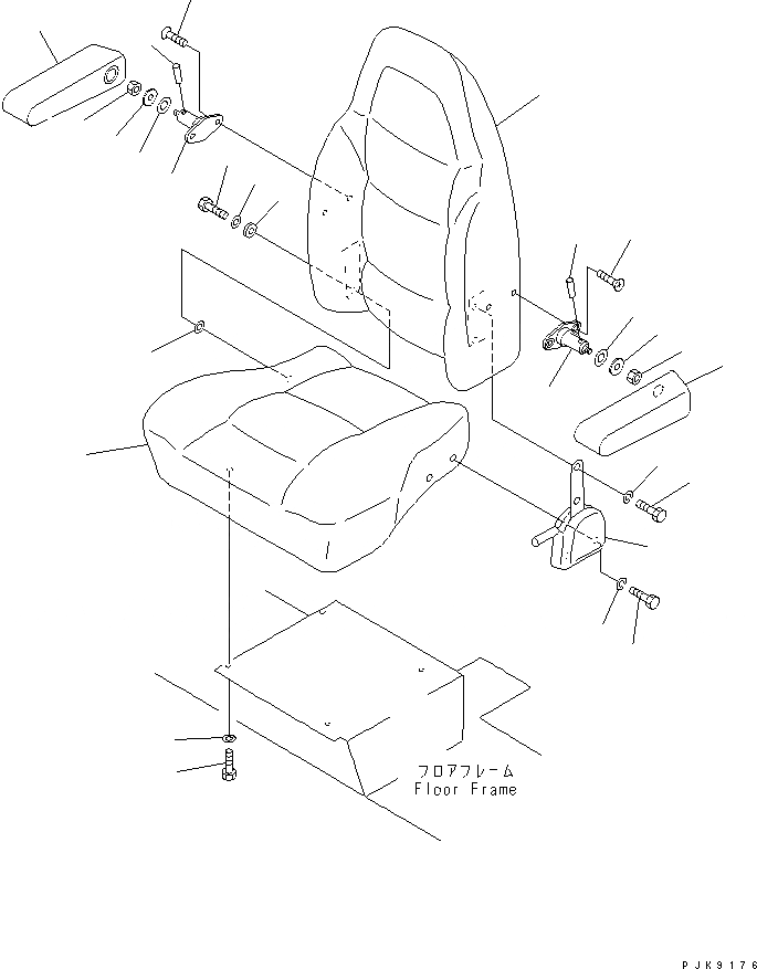 Схема запчастей Komatsu PC128US-2 - СИДЕНЬЕ ОПЕРАТОРА (LEATHER)(№-) КАБИНА ОПЕРАТОРА И СИСТЕМА УПРАВЛЕНИЯ