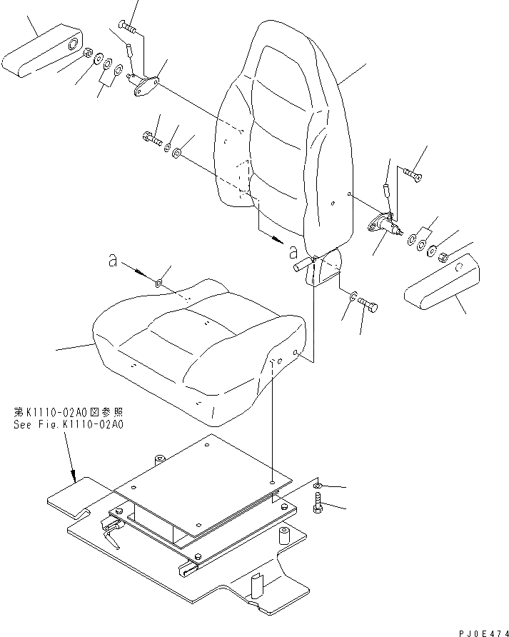 Схема запчастей Komatsu PC128US-2 - СИДЕНЬЕ ОПЕРАТОРА(№-7) КАБИНА ОПЕРАТОРА И СИСТЕМА УПРАВЛЕНИЯ