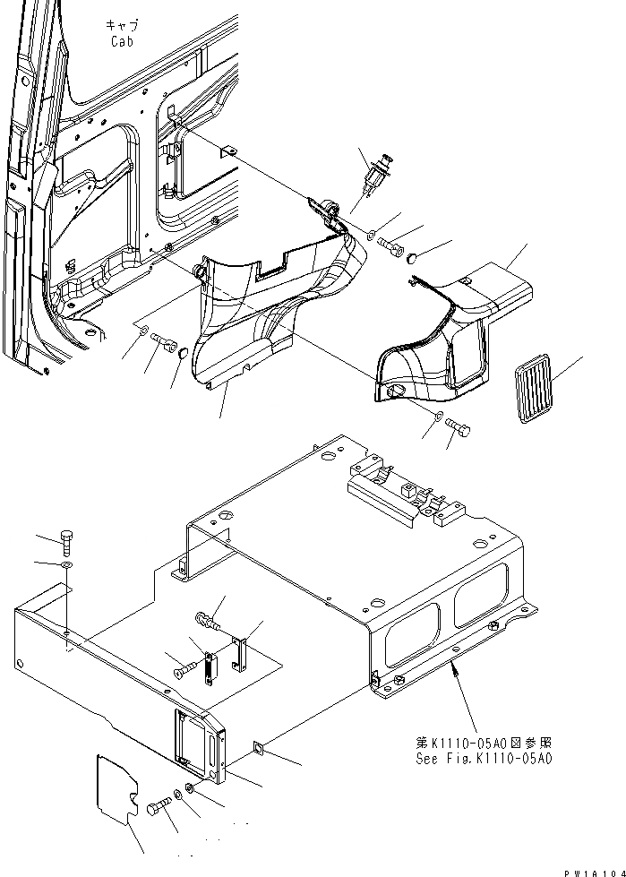 Схема запчастей Komatsu PC128US-2 - ОТДЕЛКА COVER(№7-) КАБИНА ОПЕРАТОРА И СИСТЕМА УПРАВЛЕНИЯ