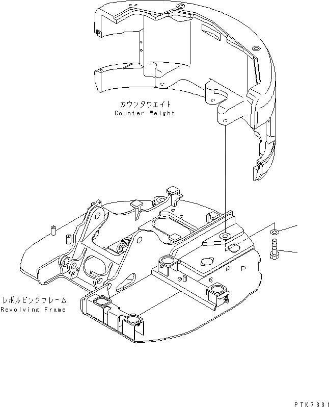 Схема запчастей Komatsu PC128US-2 - КРЕПЛЕНИЕ ПРОТИВОВЕСА(№-) ЧАСТИ КОРПУСА