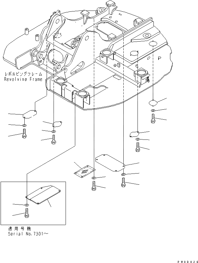 Схема запчастей Komatsu PC128US-2 - НИЖН. КРЫШКА (УСИЛ. ТИП) (BLUE)(№-8) ЧАСТИ КОРПУСА