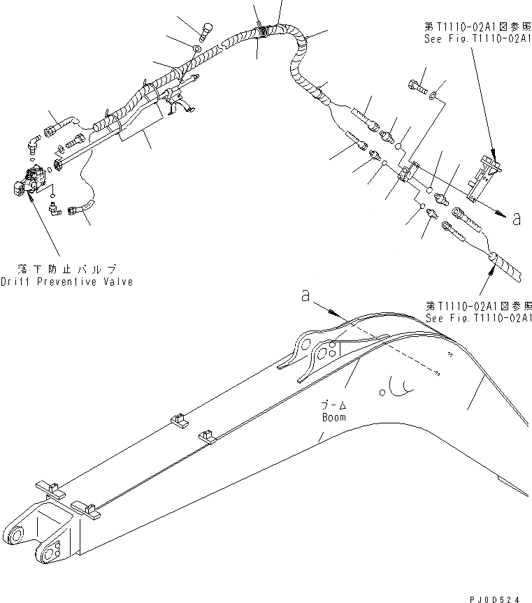 Схема запчастей Komatsu PC128US-2 - РУКОЯТЬ CRANE (ТРУБЫ СТРЕЛЫ) (YELНИЗ.)(№7-) СПЕЦ. ОПЦИИ