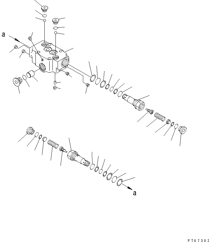 Схема запчастей Komatsu PC128US-2 - МОТОР ХОДА (КЛАПАН В СБОРЕ) (GMVL ТИП)(№-) ОСНОВН. КОМПОНЕНТЫ И РЕМКОМПЛЕКТЫ