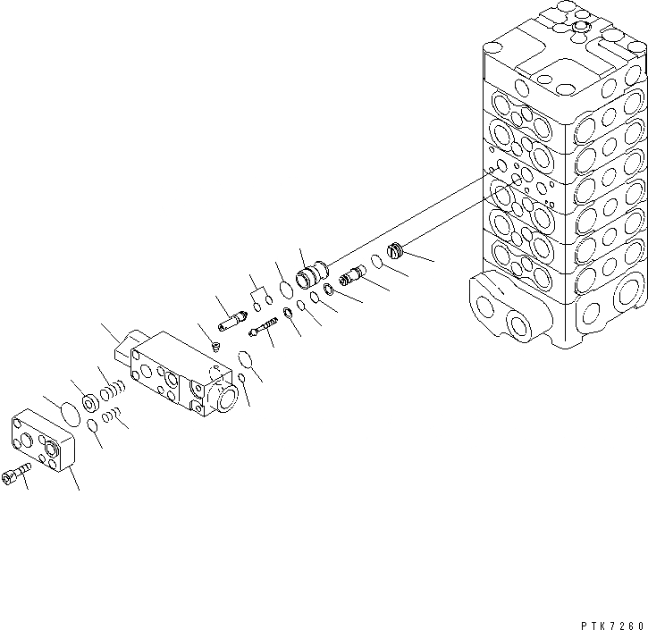 Схема запчастей Komatsu PC128US-2 - ОСНОВН. КЛАПАН (-КЛАПАН) (/)(№-) ОСНОВН. КОМПОНЕНТЫ И РЕМКОМПЛЕКТЫ