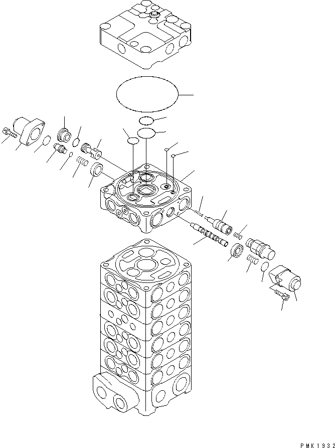 Схема запчастей Komatsu PC128US-2 - ОСНОВН. КЛАПАН (7-КЛАПАН) (/)(№-) ОСНОВН. КОМПОНЕНТЫ И РЕМКОМПЛЕКТЫ