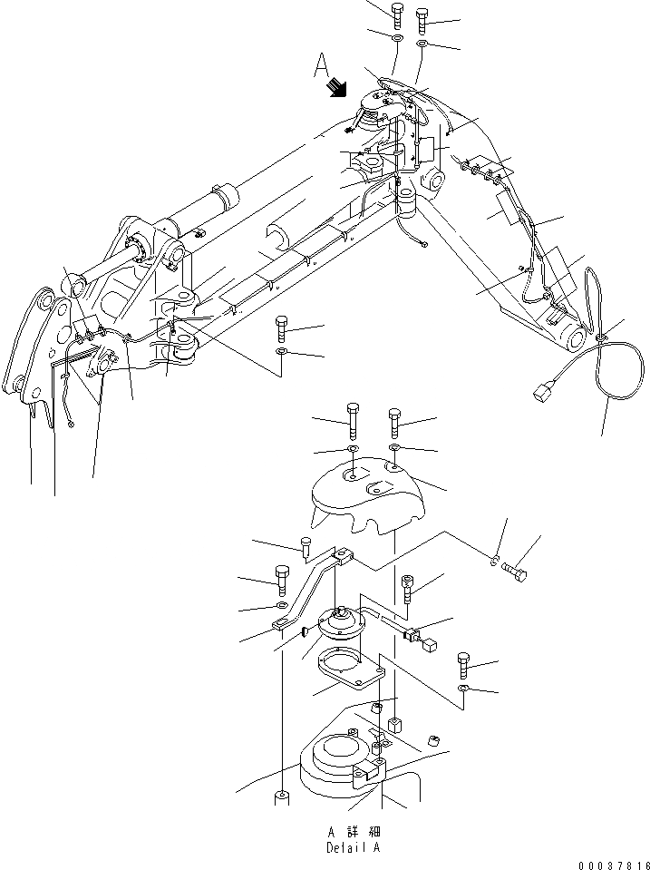 Схема запчастей Komatsu PC128UU-2 - СТРЕЛА (OFFSET¤ БЕЗОПАСН. EQUIP) (YELНИЗ.) РАБОЧЕЕ ОБОРУДОВАНИЕ