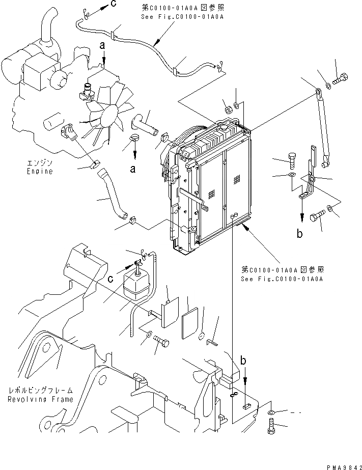 Схема запчастей Komatsu PC128UU-1 - ОХЛАЖД-Е (ТРУБЫ И КРЕПЛЕНИЕ)(№7-) СИСТЕМА ОХЛАЖДЕНИЯ