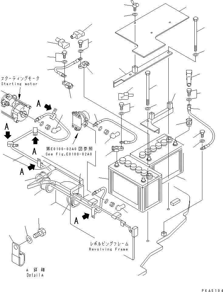 Схема запчастей Komatsu PC128UU-1 - АККУМУЛЯТОР И КРЕПЛЕНИЕ (ХОЛОДН. WATHER СПЕЦ-Я.) ЭЛЕКТРИКА