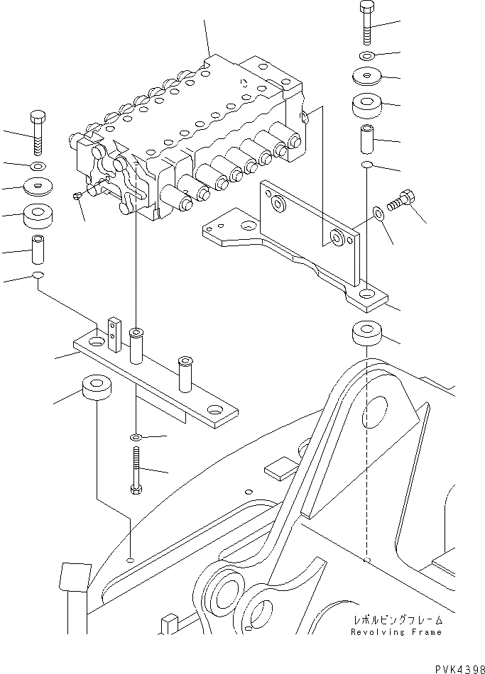 Схема запчастей Komatsu PC128UU-1 - ОСНОВН. КЛАПАН (КОРПУС И КРЕПЛЕНИЕ) ГИДРАВЛИКА