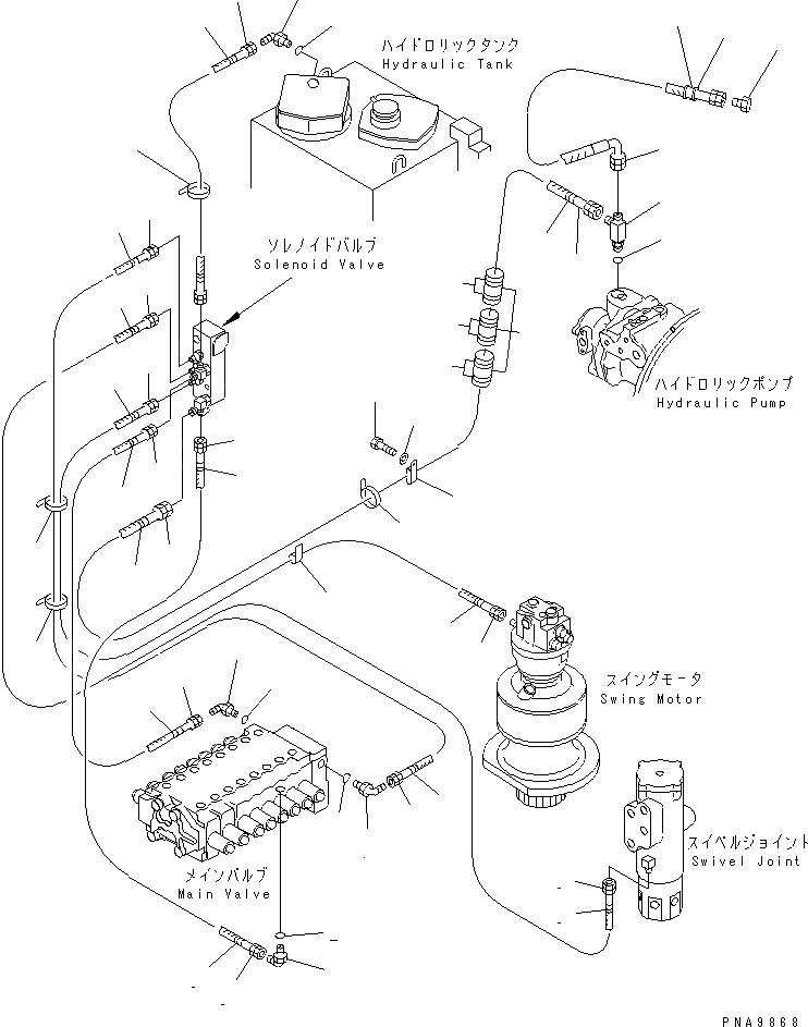 Схема запчастей Komatsu PC128UU-1 - СОЛЕНОИДНЫЙ КЛАПАН ЛИНИЯ (ТРУБЫ) (ДЛЯ MONO-СТРЕЛА)(№7-) ГИДРАВЛИКА