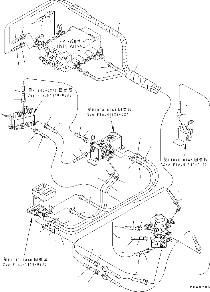 Схема запчастей Komatsu PC128UU-1 - P.P.C. ОСНОВН. ЛИНИЯ (КЛАПАН PPCЛИНИЯ ЛЕВ.) (MULTIPLE PATTERNУПРАВЛ-Е) (ДЛЯ MONO-СТРЕЛА) (ОТВАЛ LESS СПЕЦ-Я.) ГИДРАВЛИКА