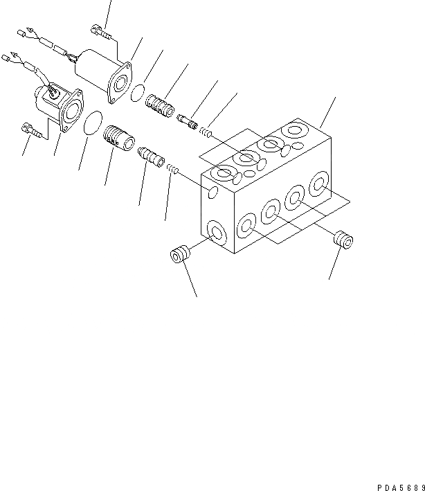 Схема запчастей Komatsu PC128UU-1 - P.P.C. ОСНОВН. ЛИНИЯ (СОЛЕНОИДНЫЙ КЛАПАН)(№-7) ГИДРАВЛИКА