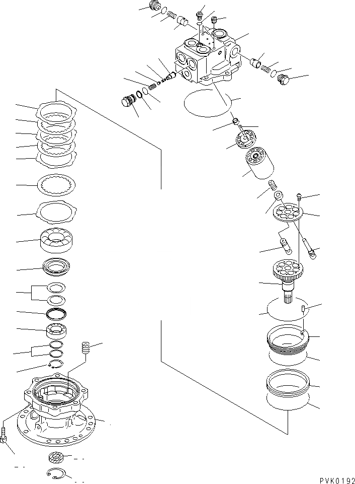 Схема запчастей Komatsu PC128UU-1 - МОТОР ПОВОРОТА (/)(№7-) ОСНОВН. КОМПОНЕНТЫ И РЕМКОМПЛЕКТЫ
