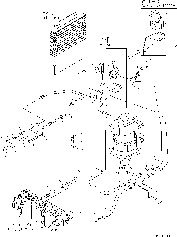 Схема запчастей Komatsu PC12R-8 - ГИДРОЛИНИЯ (НАВЕСНОЕ ОБОРУД-Е) (-WAY) (IN ОСНОВНАЯ РАМА) ГИДРАВЛИКА