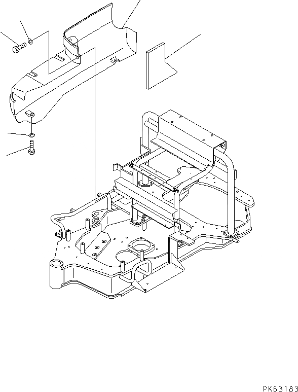 Схема запчастей Komatsu PC12R-8 - ПРАВ. COVER ЧАСТИ КОРПУСА