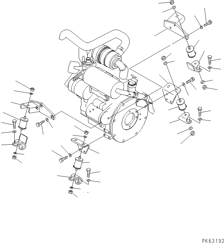 Схема запчастей Komatsu PC12R-8 - КРЕПЛЕНИЕ ДВИГАТЕЛЯ КОМПОНЕНТЫ ДВИГАТЕЛЯ